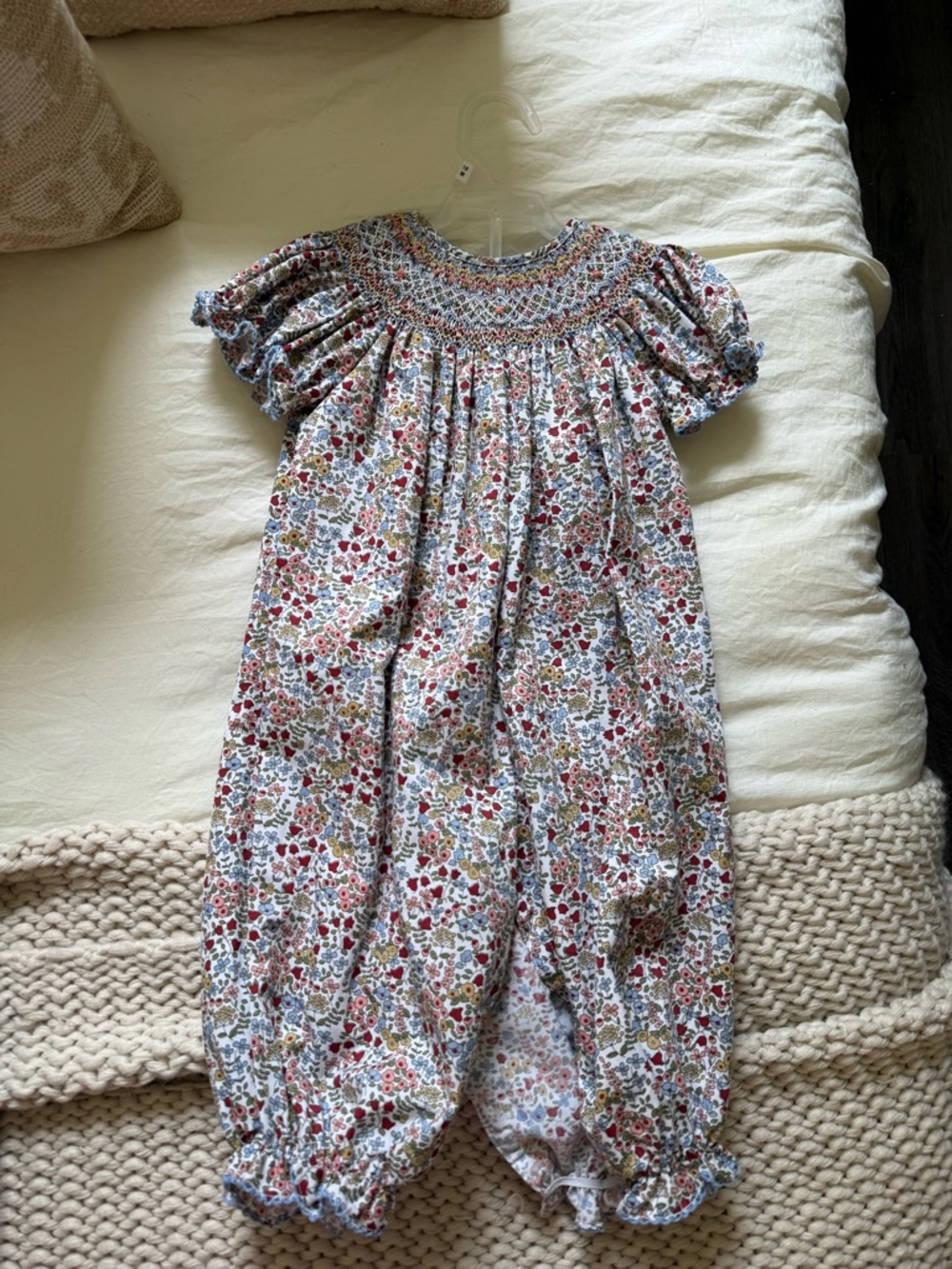 Edgehill collection Floral Smocked Bubble Romper - 18m